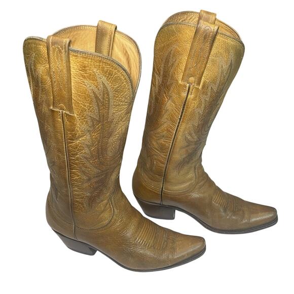 Charlie 1 Horse Lucchese Tan Snip Toe I 4508 Western Cowboy Boots 8.5 B - Picture 1 of 14